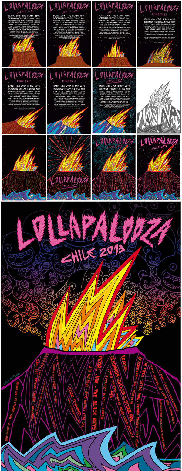 Lollapalooza Chile 2013 Official Poster on Behance>
